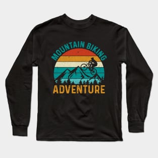 Mountain biker , outdoor camping, biking adventure , hiking, trekking, camping lover, vacation, holiday Long Sleeve T-Shirt